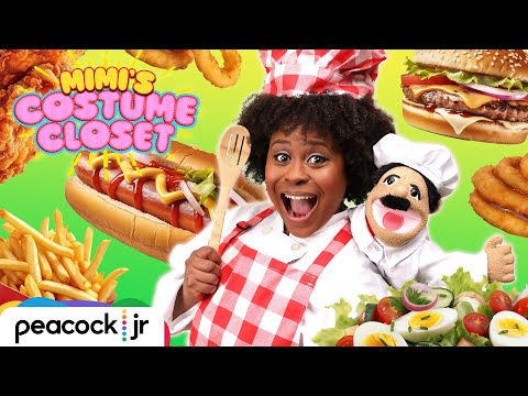 We Are COOKIN' Now! 🌭🥗🍝 Singing Songs & Playing Games About Food! | MIMI'S COSTUME CLOSET