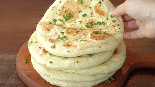 Fluffy and Soft Turkish Flatbread :: Grilled Flatbread :: Bazlama