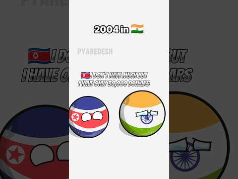 India 🇮🇳and North Korea🇰🇵 help each other💓 #countryballs