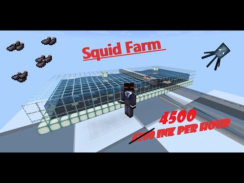 Fastest (maybe) 1d Squid Farm. Minecraft Bedrock, 1.19+