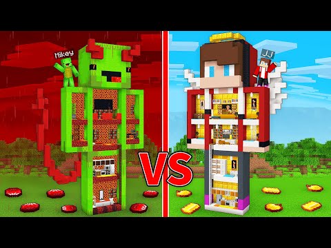 JJ's GOD Statue vs Mikey's DEVIL Statue Survive Battle in Minecraft - Maizen