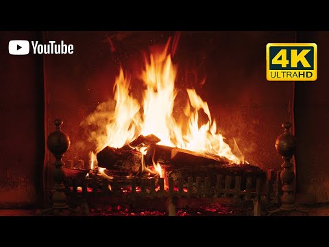 YouTube’s Ultra Cozy 4K Burning Fireplace w/ Warm Crackling Sounds (3 Hours) 🔥