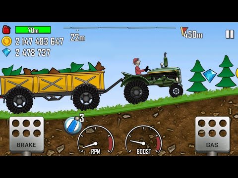 Hill Climb Racing - TRACTOR TROLI on TREE ROAD gameplay