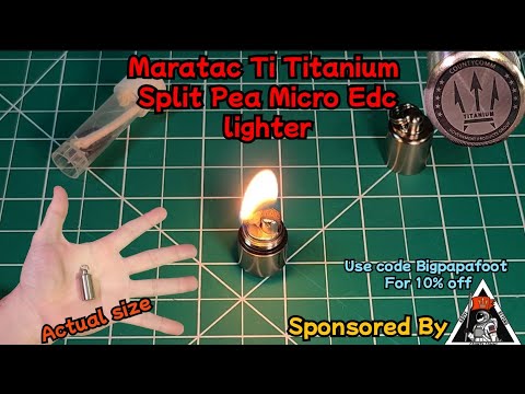 CountyComm Maratac Split Pea Ti TITANIUM Micro EDC emergency heat colorable lighter