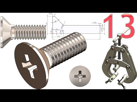 13-Project 48|Tube/Pipe Welding Clamp Vise| SolidWorks Tutorial: M4 countersunk flathead cross screw