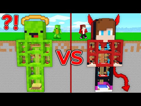 JJ DEMON vs Mikey ANGEL Underground Secret Base Battle in Minecraft Maizen!