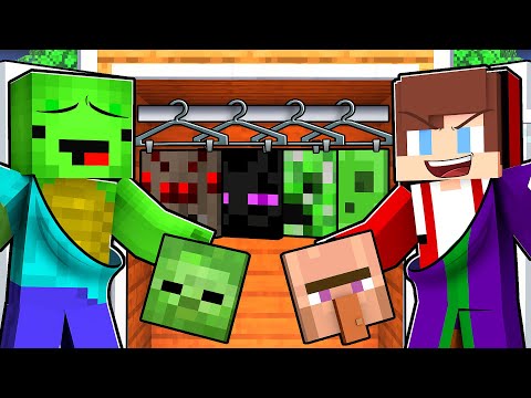 JJ and Mikey Use MOBS Skin to PRANK in Minecraft - Maizen