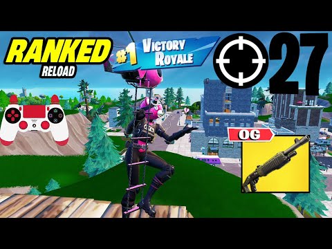 27 Elimination Solos "UNREAL Ranked RELOAD” Gameplay Wins (Fortnite Chapter 6 PS4 Controller)