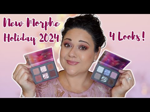 *NEW* Morphe Holiday 2024 Crowd Pleaser & Party Crasher Palettes Swatches, 4 Looks, First Impression