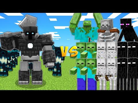 WARDEN ARMY vs ZOMBIES, SKELETONS & ENDERMEN