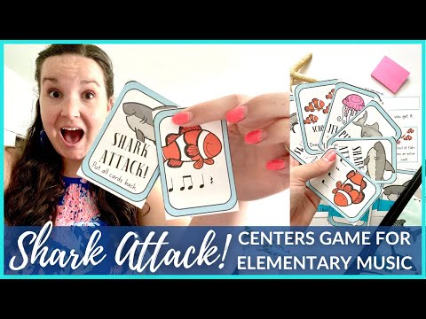 Shark Attack! Rhythm game for elementary music centers (+FREEBIE!)