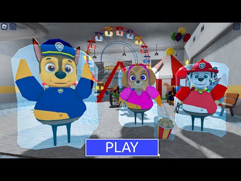 PAW PATROL ICE CIRCUS! PRISON RUN BARRY! #roblox #obby