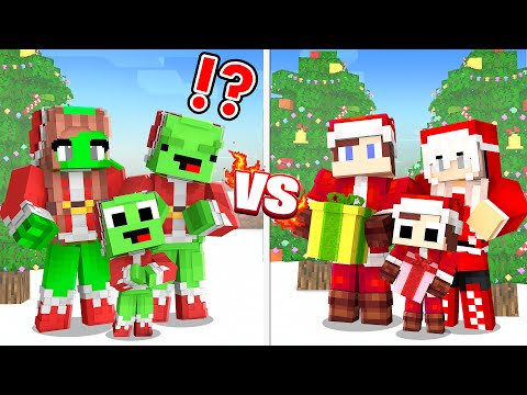 Mikey GRINCH Family vs JJ SANTA Family Survival Battle on Christmas Night in Minecraft - Maizen