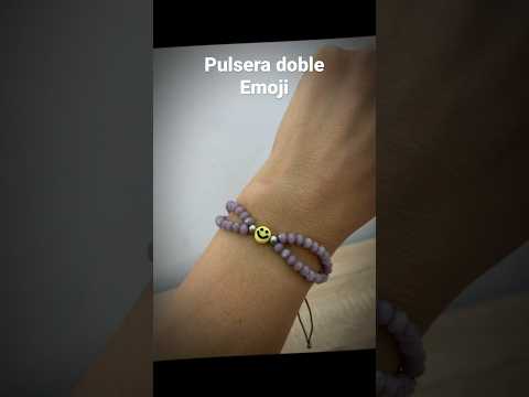 Pulsera doble emoji fácil y rápido bisutería creativa #creando #bisuteria #creandoando #art #arte