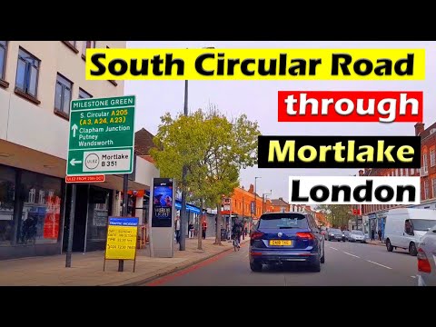 Driving though Mortlake, via South Circular Road, London