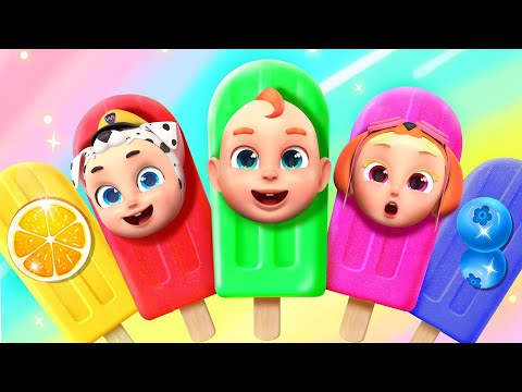 Rainbow Ice Pop Song | Baby Learn Colors , Numbers, ABC Song | Rosoo Nursery Rhymes & Kids Songs