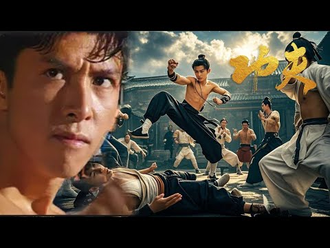 #Battle power collapse:Kung fu boy lands a series of kicks,shattering the skulls of 10 top masters