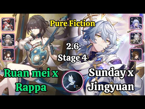 E0S0 Ruan mei x Rappa & E0S0 Sunday x Jingyuan Pure Fiction stage 4 clear / HSR