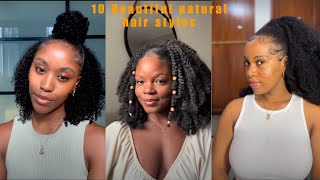 10 Beautiful Natural Hairstyles you should try as a Natural girlie. #diyhairstyle #naturalhair