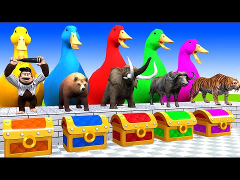 5 Giant Duck, Monkey, Lion, chicken, Super BOOM Animals 4D, Sheep, Transfiguration funny animal 2023