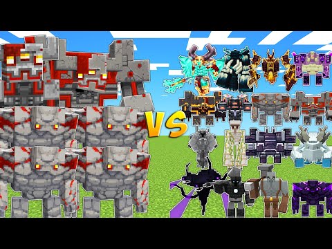 REDSTONE GOLEMS vs ALL MINECRAFT BOSSES