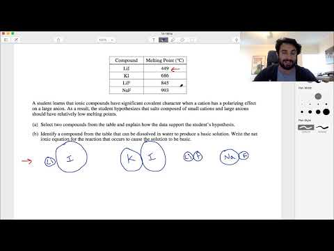 AP Chemistry Short Answer Question 3 (Ionic Compounds)