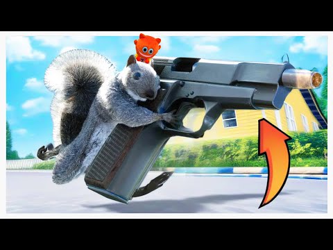 リスに銃を持たせて町をメチャクチャにするゲームがハマるww【 Squirrel with a Gun 】