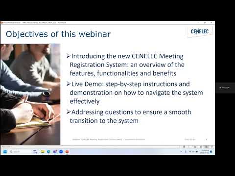 Webinar 'CENELEC Meeting Registration System (MRS) – Important information'