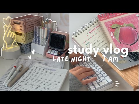 Study vlog 🖇️ pulling an all nighter, revising for exams, shopping, study with me, waking up at 7am