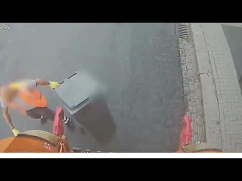 Bin explodes after being loaded into lorry