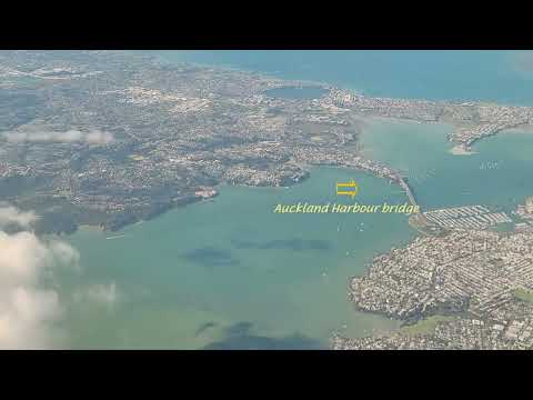 Pleasant view above Auckland before landing to Auckland International Airport