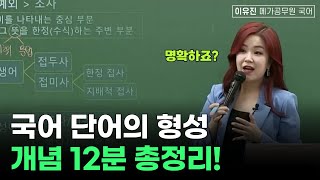 국어 단어의 형성 어렵게 생각하지 마! 개념 12분 총정리ㅣ이유진 국어 메가공무원