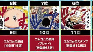 【ワンピース】ルフィの技使用頻度ランキング!!【ゴムゴムの実】