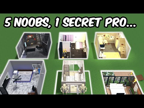 5 Noobs 1 Secret Pro Builder BLOXBURG BUILD BATTLE