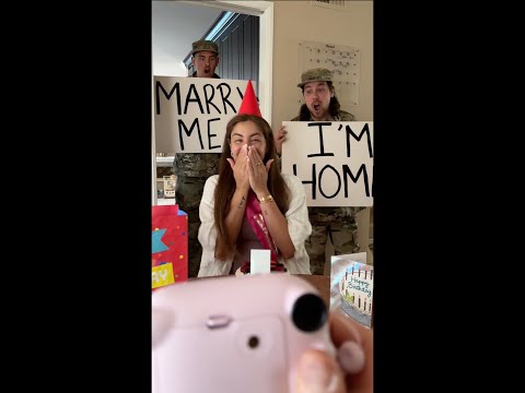 Soldiers come home early to surprise her on her birthday and get the sweetest surprise 🥹