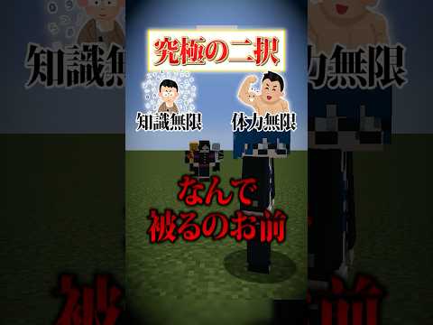 【究極の二択😜】「知識無限」と「体力無限」だったらどっちが良い？？？#メメントリ  #マイクラ #マインクラフト