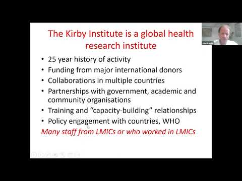 Prof John Kaldor – Global health research at the Kirby Institute: A brief history & future prospects