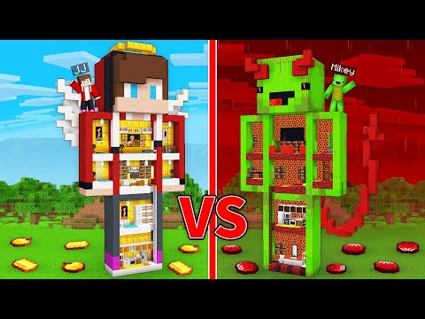 JJ GOD Statue vs Mikey DEVIL Statue Survive Battle in Minecraft - Maizen