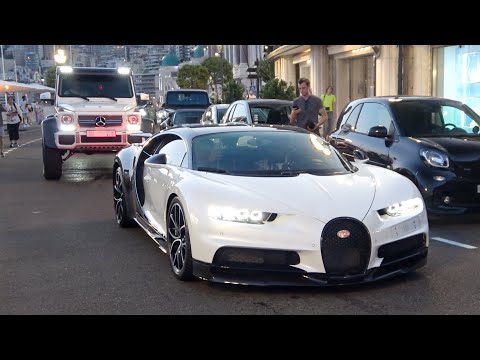 Supercars in Monaco Night Life! Chiron, G63 AMG 6x6, LaFerrari, Revuélto, 993 GT2, LOUD SF90..