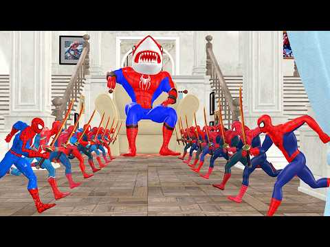 Siêu nhân nhện🔴Spider Man sword attacks shark spider rescue Spider woman from bad guy joker vs Venom