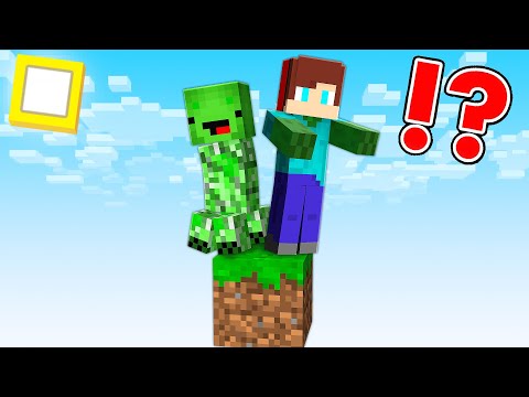 JJ And Mikey Survive On ONE BLOCK As MOBS In Minecraft - Maizen