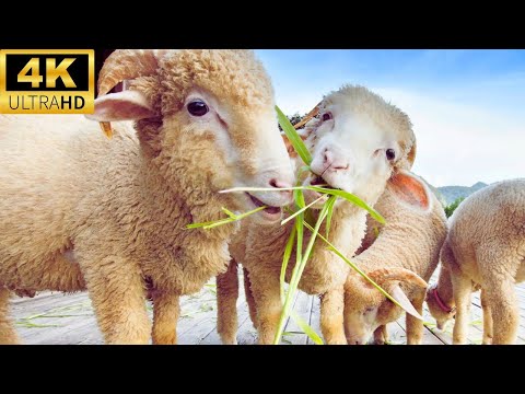 4K Relaxing Farm Animals Video With Relaxing Music