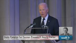 President Biden delivers eulogy at President Jimmy Carter's funeral