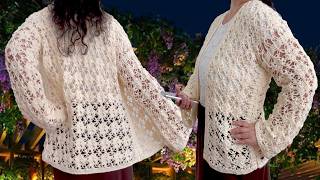 Como Hacer Blusa Chaqueta Cardigan Saco de una sola pieza Crochet Fácil Tutorial Principiantes