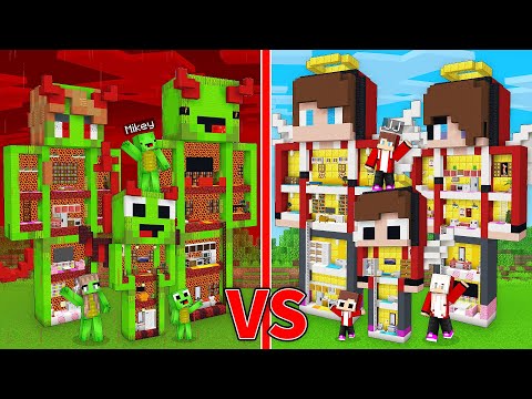 JJ's Family GOD Statue vs Mikey's Family DEVIL Statue Survive Battle in Minecraft - Maizen