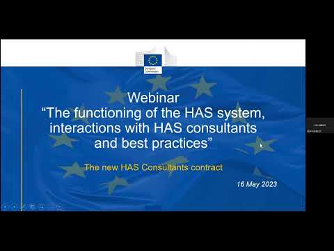 Webinar 'The functioning of the HAS system, interactions with HAS consultants and best practices'