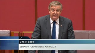 Senator Chris Back's speech about the Senate wind turbine inquiry report