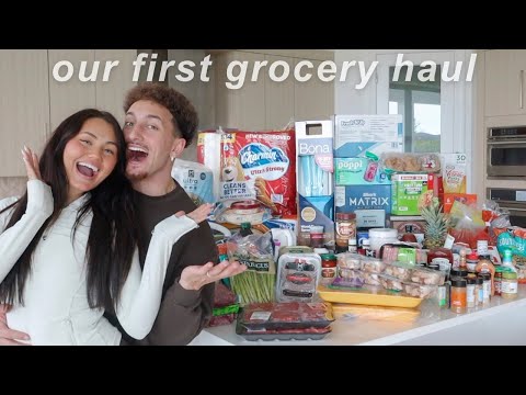 WE WENT GROCERY SHOPPING FOR OUR NEW HOUSE!! *HUGE HAUL + ORGANIZATION*