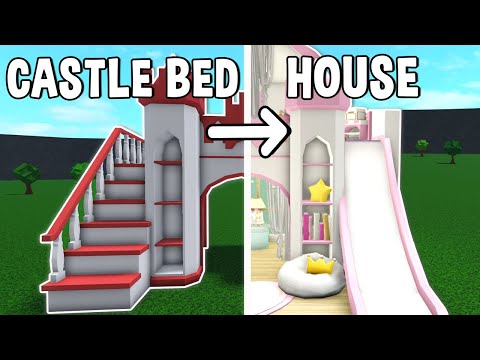 Making a CASTLE BED into a HOUSE in Bloxburg