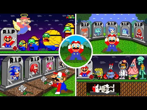 Mario R.I.P All friends: Mega minions,inside out, spongebob (ALL EPISODES) | Game Animation